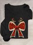 Christmas Coquette Bow Casual Long Sleeve Shirt