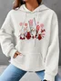 Gnomes Buffalo Plaid Christmas Gnomes Simple Loose Hoodie