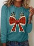 Christmas Coquette Bow Casual Long Sleeve Shirt