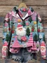 Half Open Collar Christmas Casual Sweatshirt