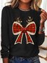 Christmas Coquette Bow Casual Long Sleeve Shirt