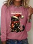 Hope Your Christmas Is Meowy and Bright Casual Long Sleeve Shirt