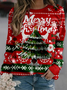 Christmas Tree Loose Casual Crew Neck Sweatshirt