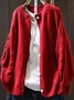 Plain Wool/Knitting Casual Loose Cardigan