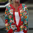 3D Printing Christmas Santa Crochet Art Print Long Sleeve Cardigan