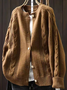 Plain Wool/Knitting Casual Loose Cardigan