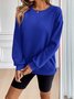 Crew Neck Loose Casual Plain Sweatshirt