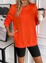 Crew Neck Loose Casual Plain Sweatshirt
