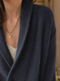 Buckle Casual Plain Wool/Knitting Cardigan
