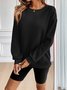 Crew Neck Loose Casual Plain Sweatshirt