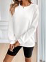 Crew Neck Loose Casual Plain Sweatshirt