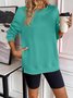 Crew Neck Loose Casual Plain Sweatshirt