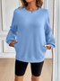 Crew Neck Loose Casual Plain Sweatshirt