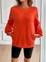 Crew Neck Loose Casual Plain Sweatshirt