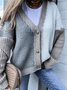 Loose Wrap Color Block Casual Cardigan