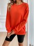 Crew Neck Loose Casual Plain Sweatshirt