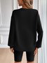 Crew Neck Loose Casual Plain Sweatshirt