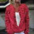 Maple Leaf Simple Loose Crew Neck Cardigan