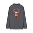 Christmas Elk Mock Neck Casual Loose Sweatshirt