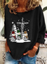 Christmas Print Casual Sweatshirt