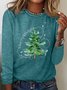 Merry And Bright Christmas Tree🎄 Print Casual Long Sleeve Shirt
