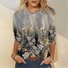 Casual Floral Loose Jersey T-Shirt