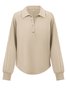 Women's Blouse Summer Green Plain Buckle Shirt Collar Daily Going Out Casual Top