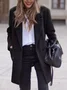 Plain Shawl Collar Loose Casual Jacket