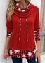 Mock Neck Christmas Regular Fit Casual Sweatshirt