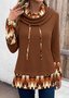 Mock Neck Christmas Regular Fit Casual Sweatshirt
