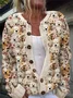 Women's Fuzzy Dogs 3D Printed Cozy Cardigan Sweater
