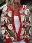 Women's Santa Claus Print Knit Cardigan