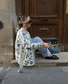 Crew Neck Floral Vintage Loose Padded Jacket