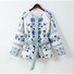 Crew Neck Floral Vintage Loose Padded Jacket