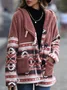 Ethnic Geometry Loose Vintage Hoodie Teddy Jacket