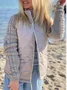 Mock Neck Loose Plain Casual Padded Jacket
