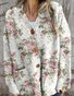 Loose Floral Casual V Neck Sweatshirt