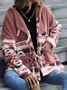 Ethnic Geometry Loose Vintage Hoodie Teddy Jacket