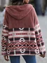 Ethnic Geometry Loose Vintage Hoodie Teddy Jacket
