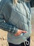 Mock Neck Loose Plain Casual Padded Jacket