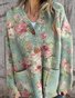 Loose Floral Casual V Neck Sweatshirt