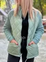 Mock Neck Loose Plain Casual Padded Jacket