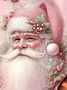 Women's Christmas Pink Santa Print Casual Sweatshirt