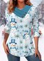 Christmas Casual V Neck T-Shirt