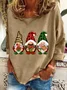 Christmas Gnomes Buffalo Plaid Casual Sweatshirt