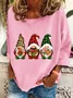 Christmas Gnomes Buffalo Plaid Casual Sweatshirt