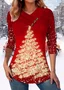 Christmas Casual V Neck T-Shirt