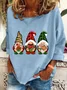 Christmas Gnomes Buffalo Plaid Casual Sweatshirt