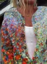 Retro Fresh Flowers Print Buttoned Cardigan Sweater