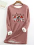 Christmas Gnomes Casual Fluff Fleece Fabric Sweatshirt